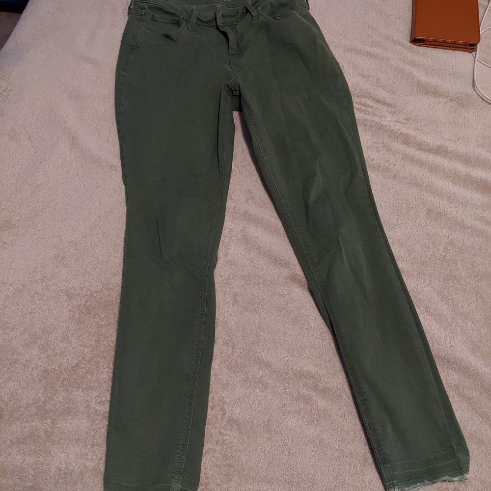 Olive green skinny jeans